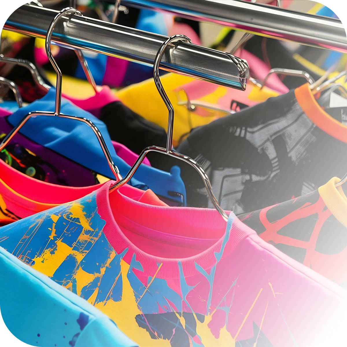 Kolorowe koszulki reklamowe Berjan z nadrukami artystycznymi wykonanymi metodą sitodruku